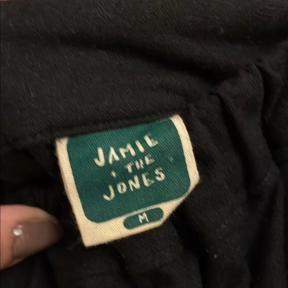 Jamie + The Jones Raw Silk Black Wide-Leg Pants - Picture 4 of 5